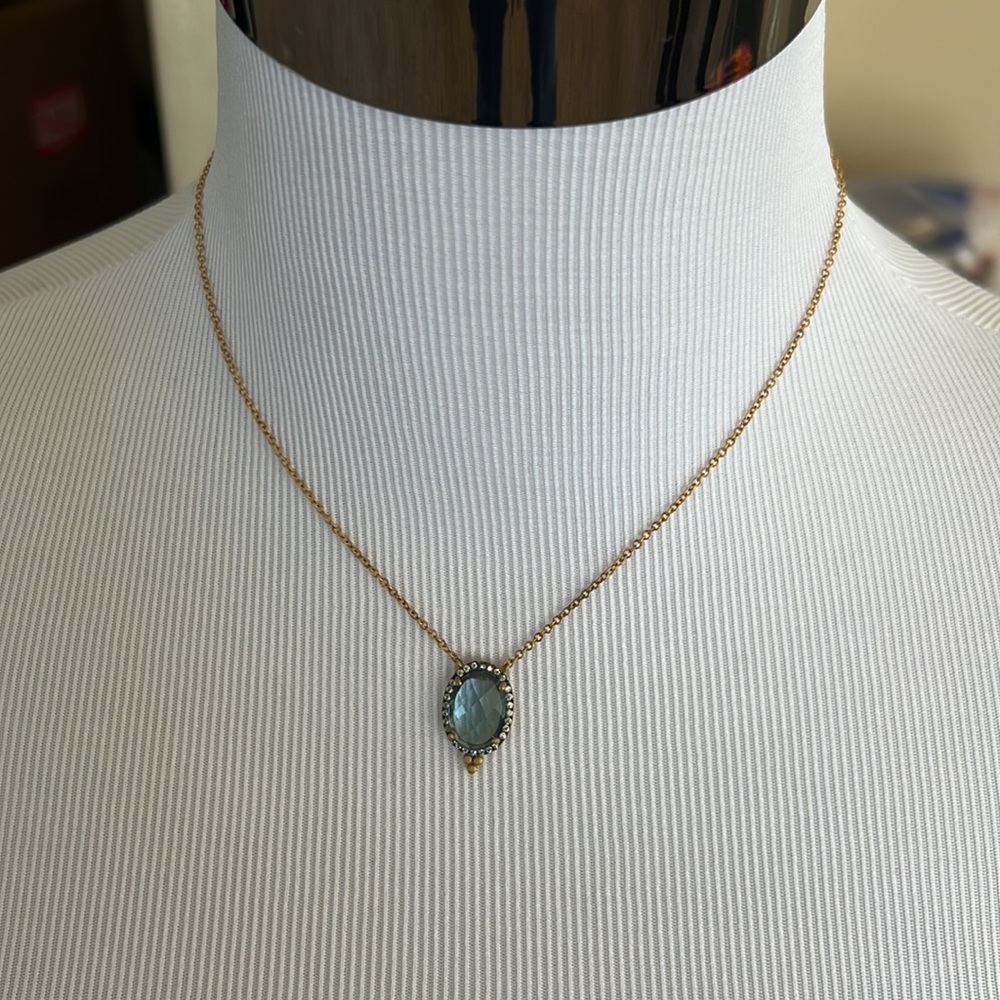 NWT Neiman Marcus Faceted Blue Stone Necklace